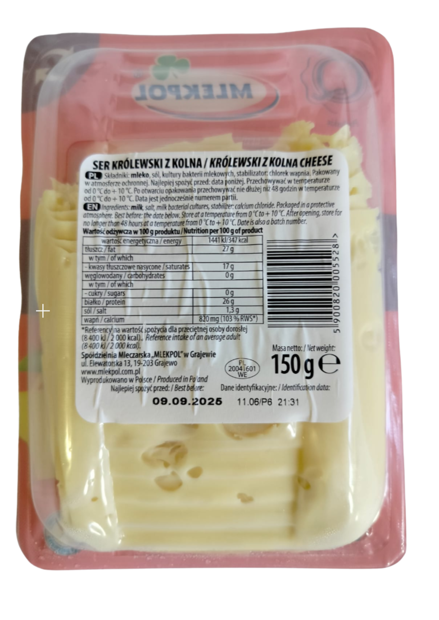 Mlekpol Ser Królewski z Kolna w plastrach
