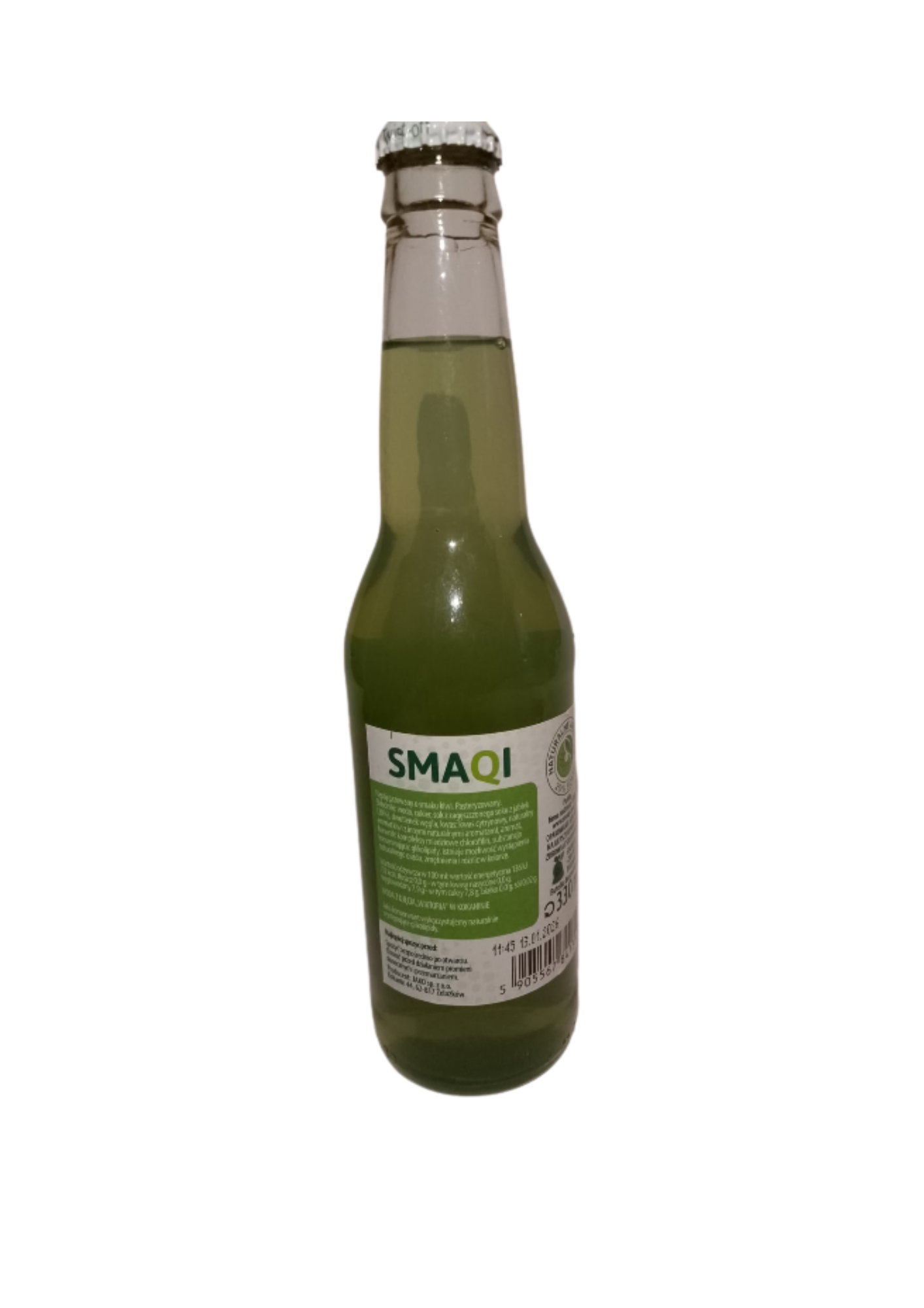 SMAQI – Napój gazowany o smaku kiwi – butelka 250 ml