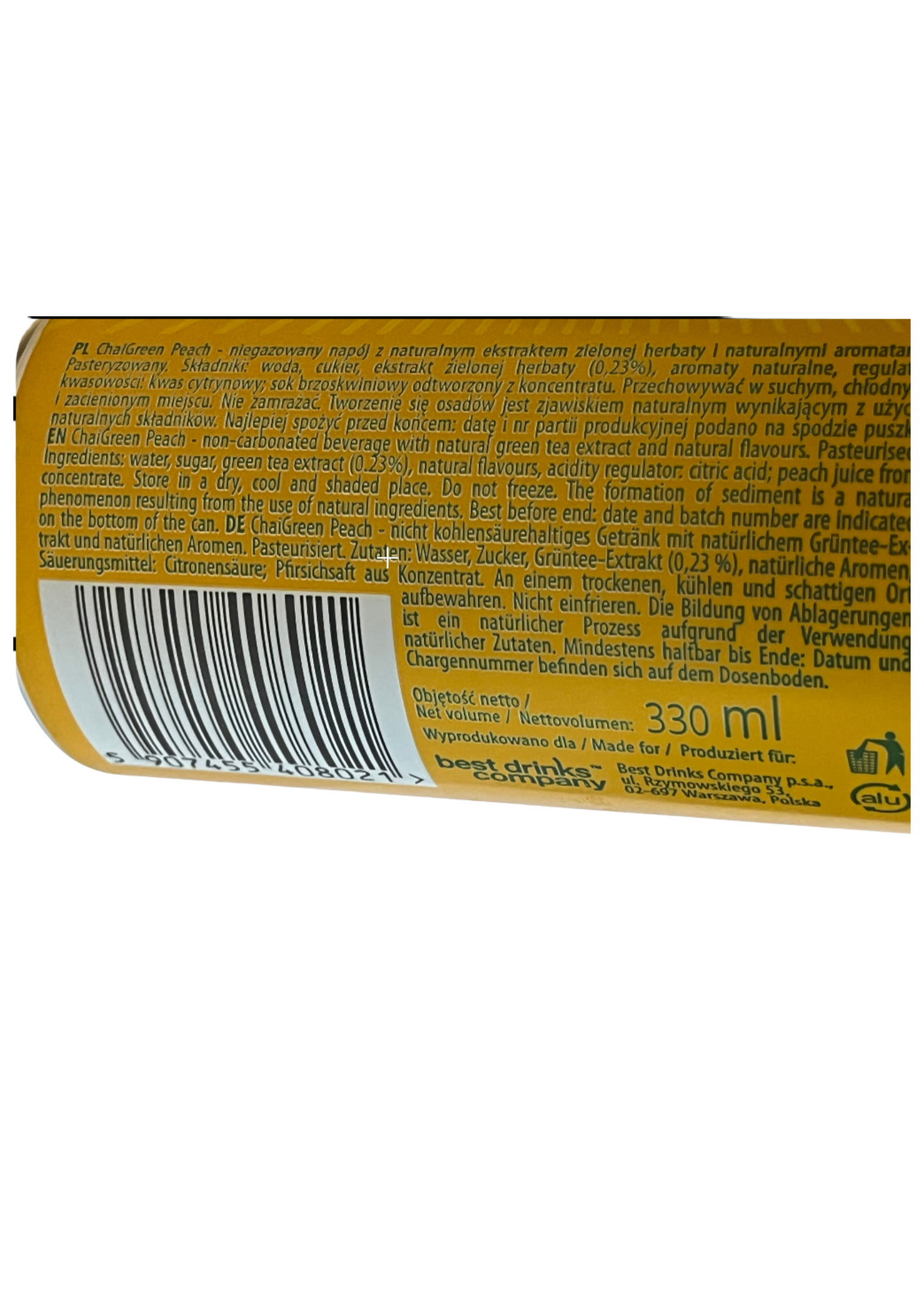 Napój ChaiTea Green Tea Peach
