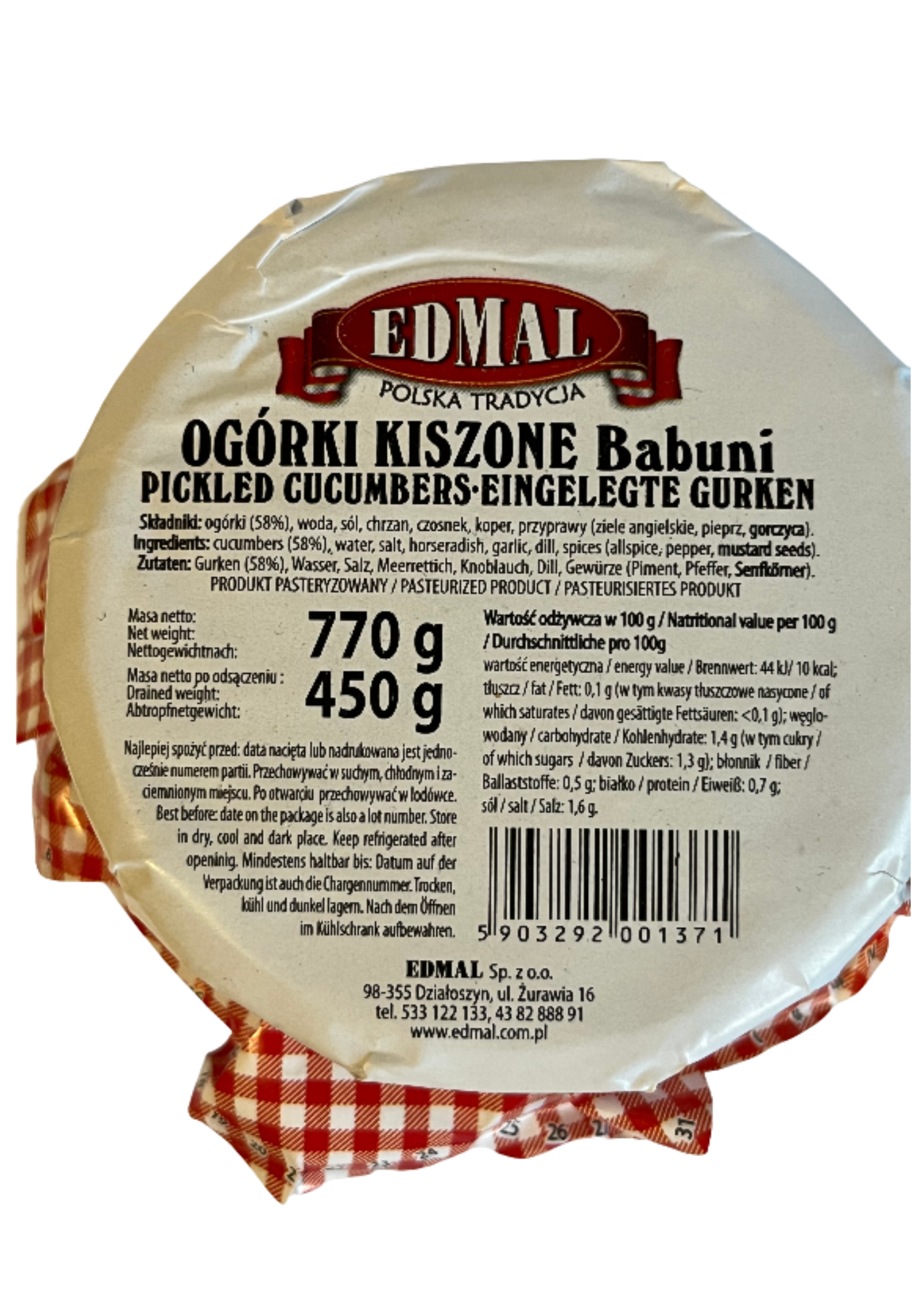 Ogórki Kiszone Babuni EDMAL