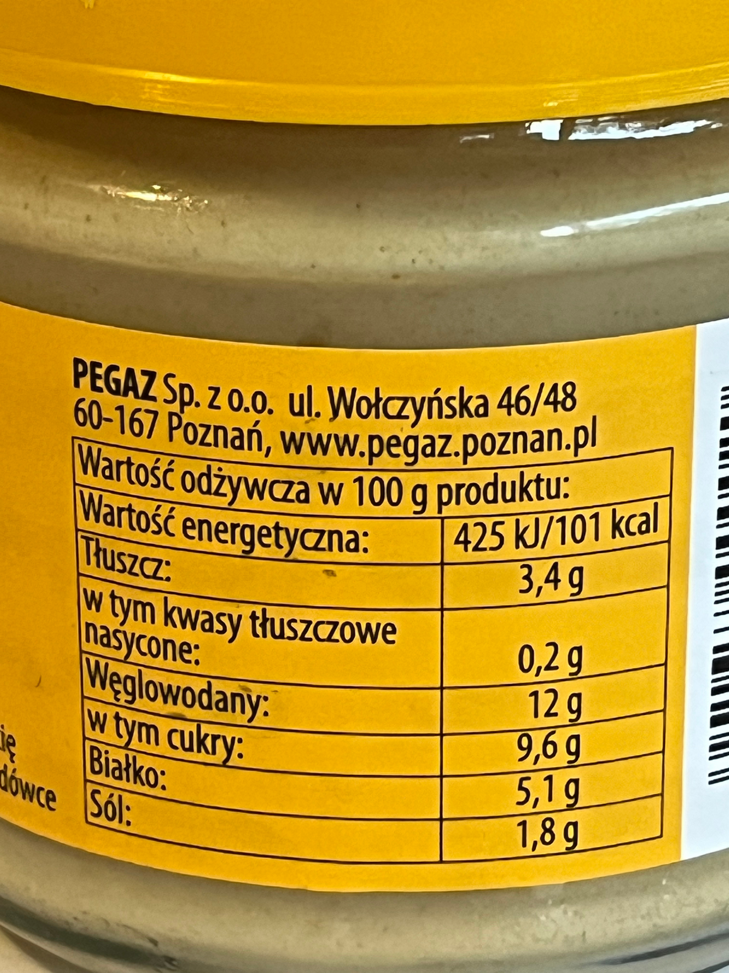 Musztarda stołowa Pegaz