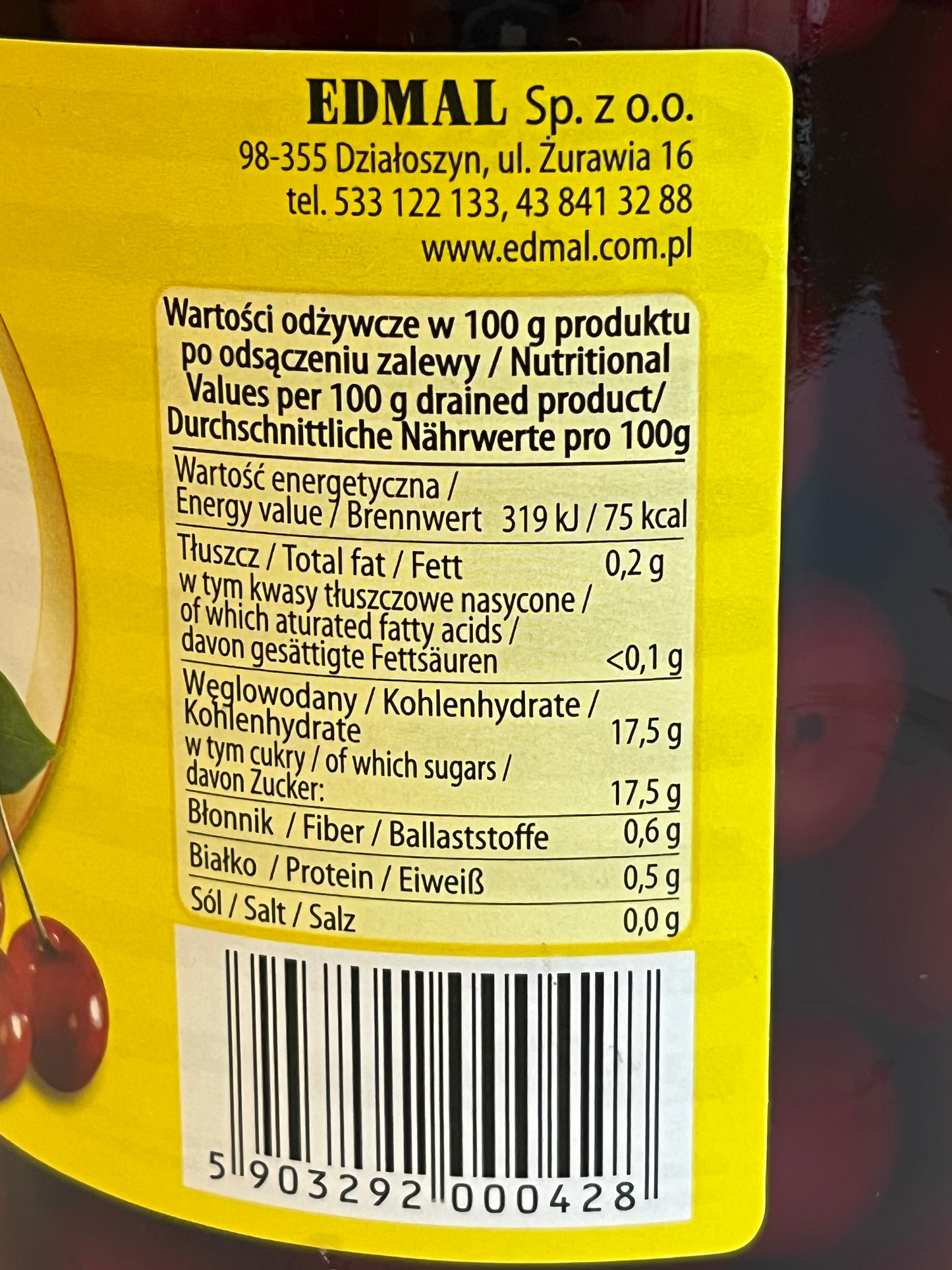 Kompot wiśniowy EDMAL