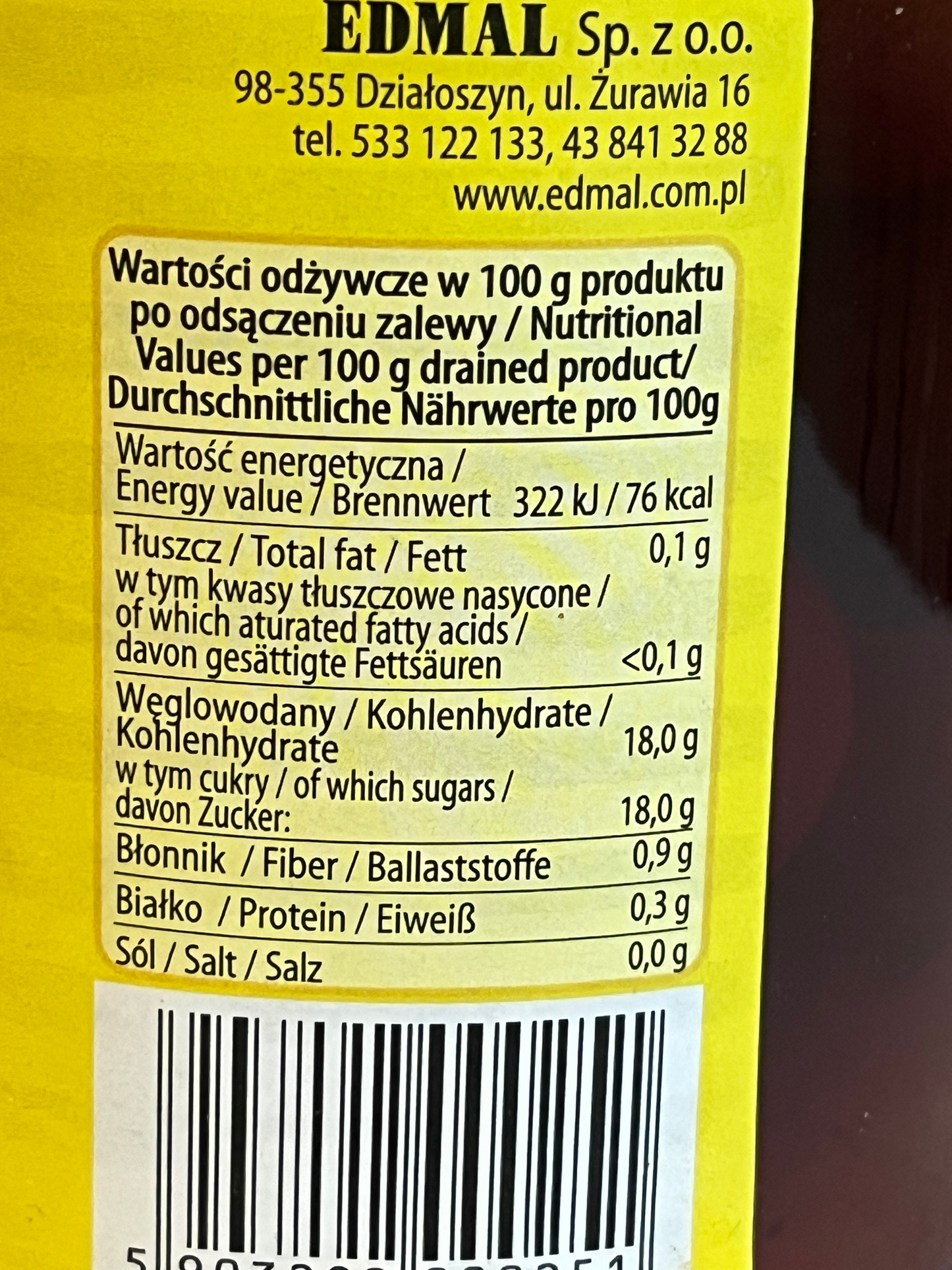 Kompot śliwkowy EDMAL
