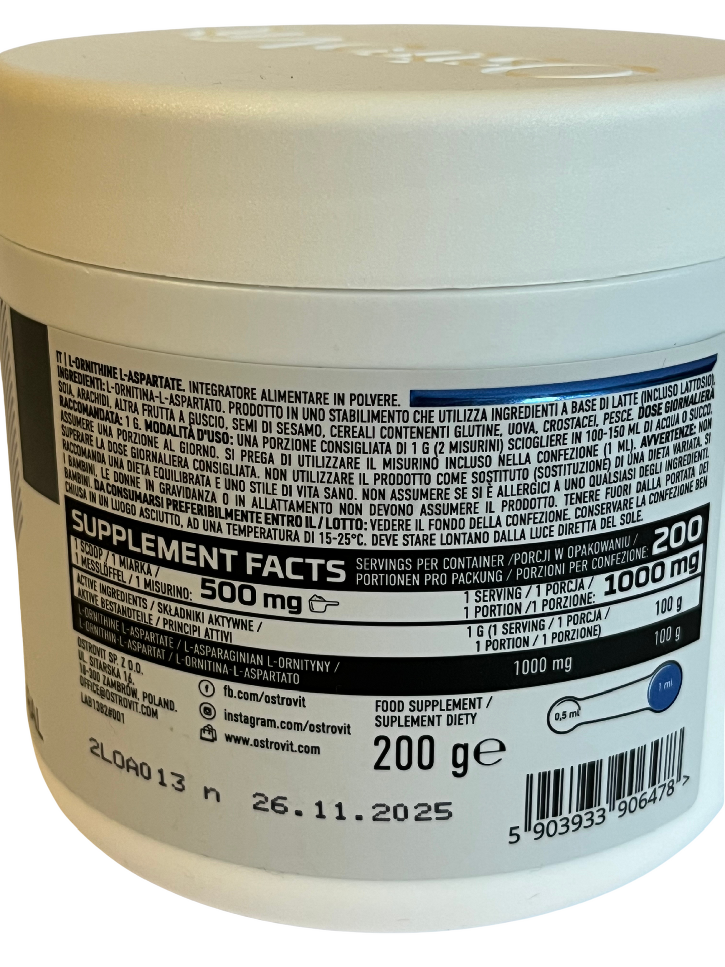 OstroVit L-Ornithine L-Aspartate