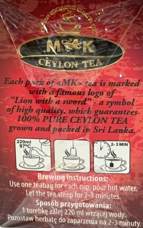 Herbata czarna M&K Ceylon Tea