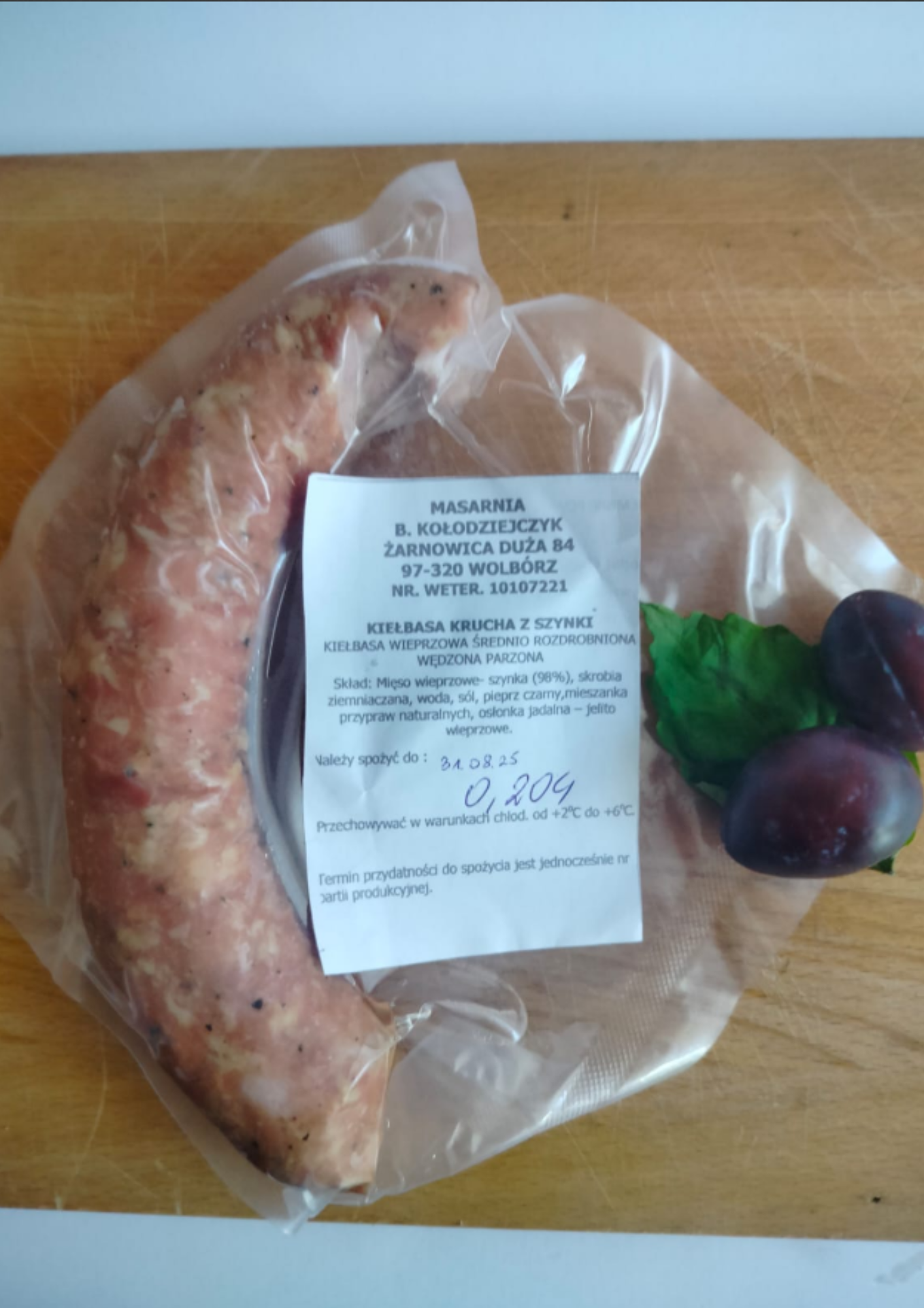 Kiełbasa krucha z szynki 46,90zł/kg
