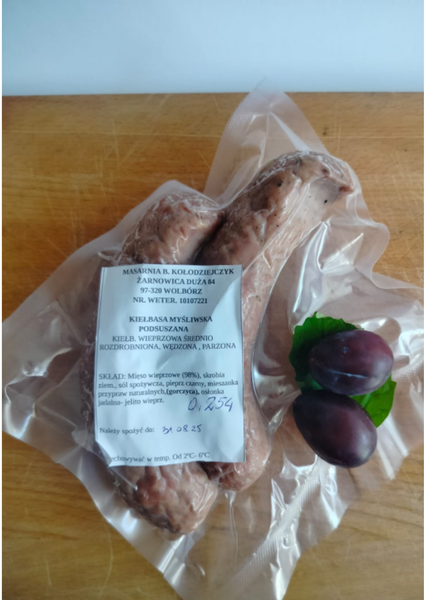 Kiełbasa myśliwska Podsuszana 55zł/kg