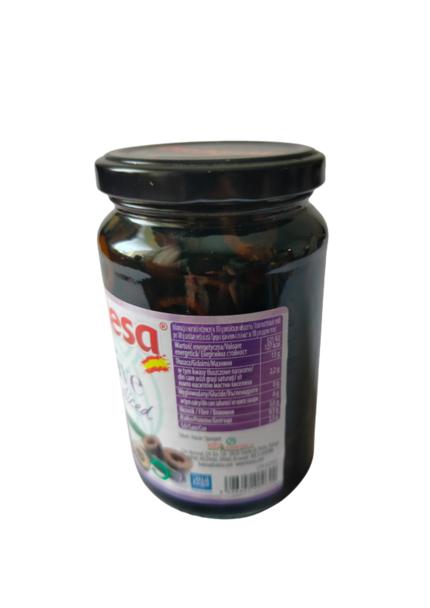 Hutesa Olive Black Sliced – Czarne oliwki krojone w zalewie