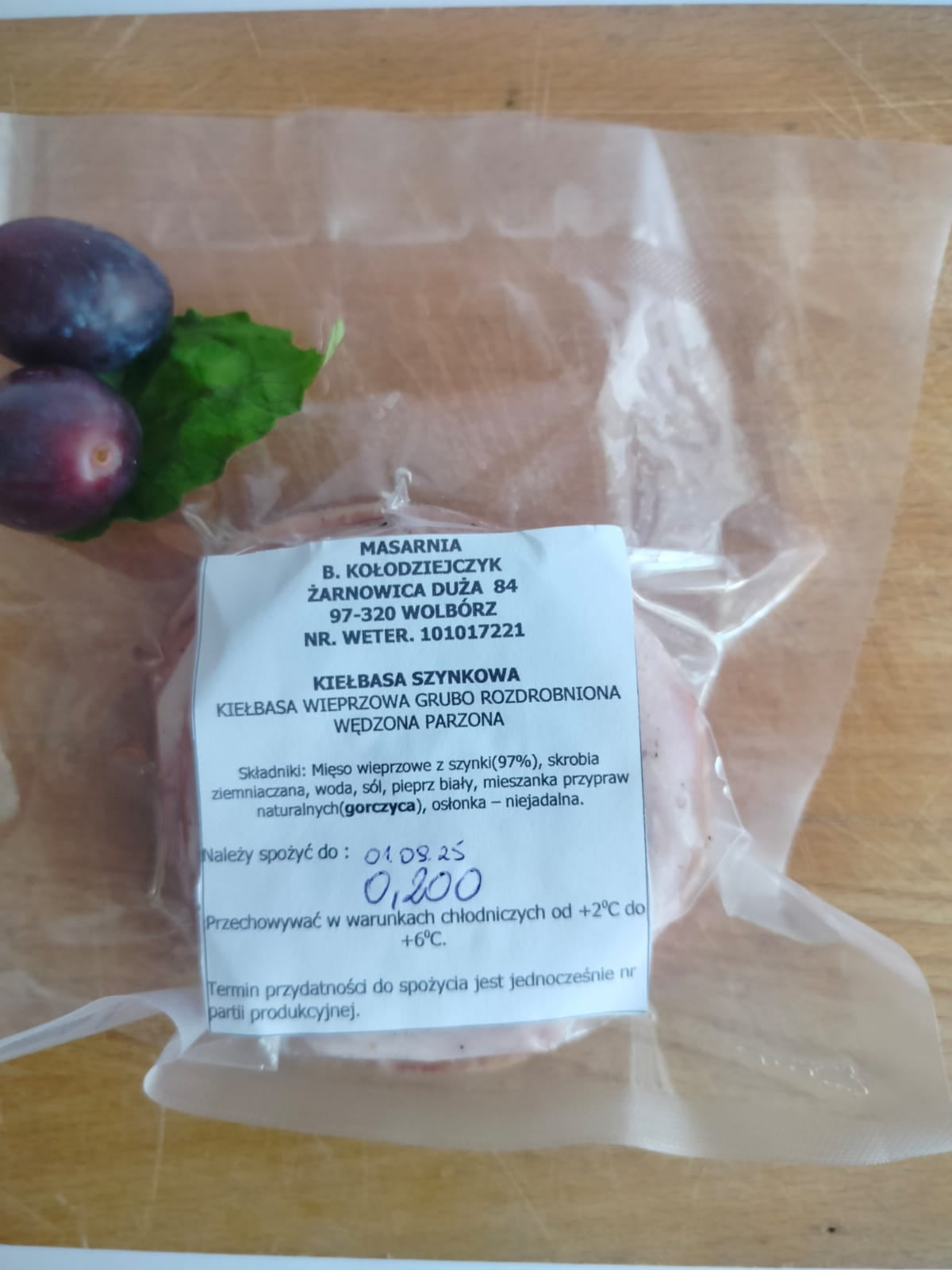 Kiełbasa szynkowa 50zł/kg