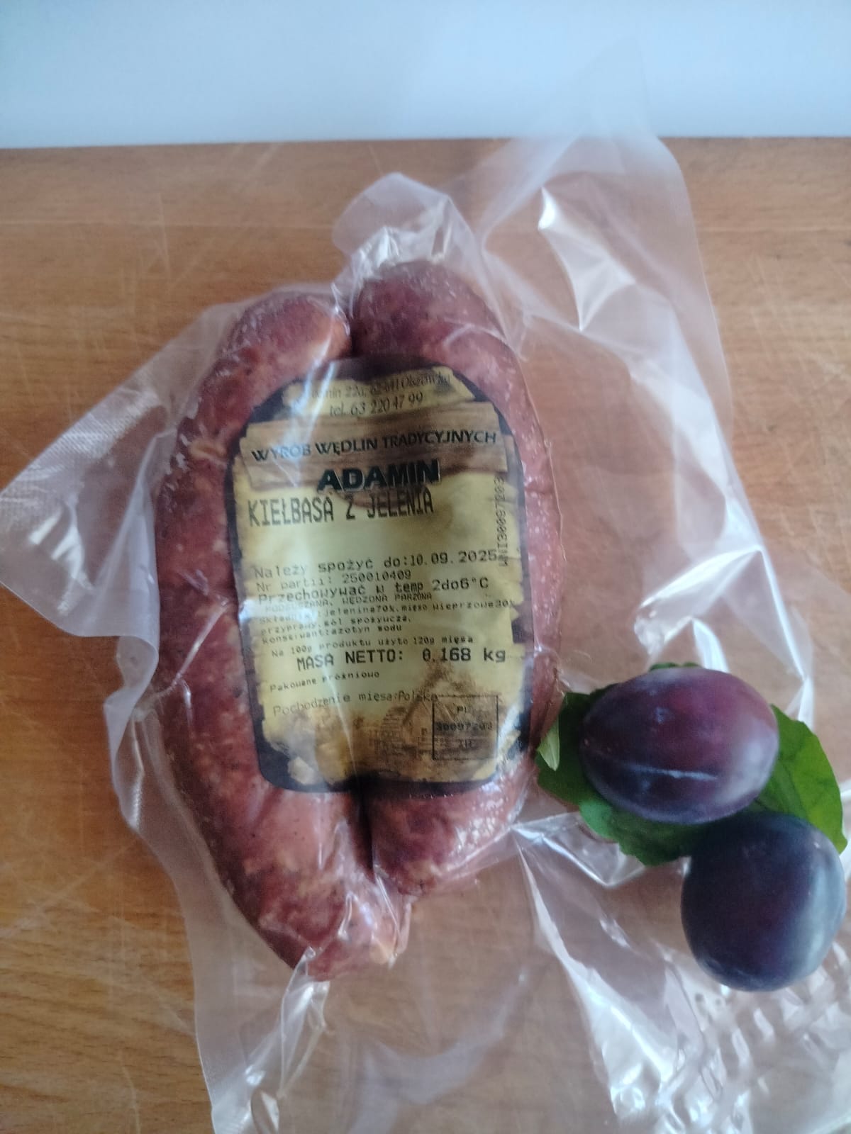 Kiełbasa z jelenia 66zł/kg