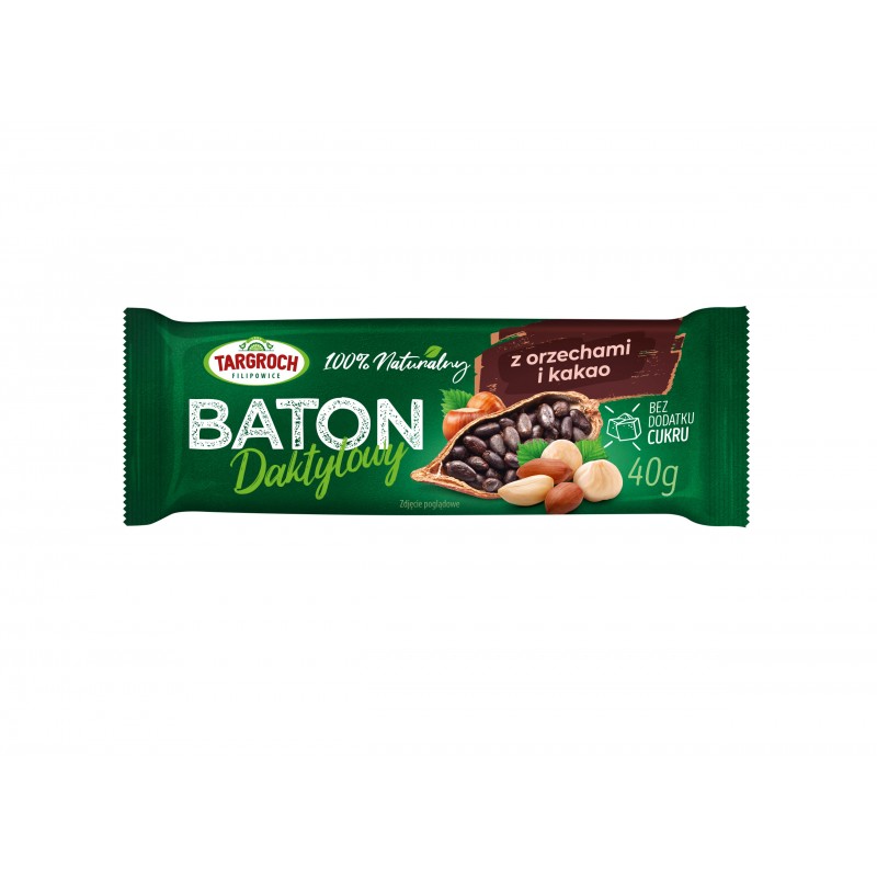 Baton daktylowy z orzechami i kakao