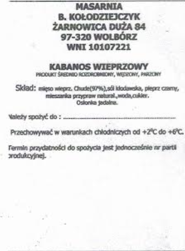Kabanosy wieprzowe 59zł/kg