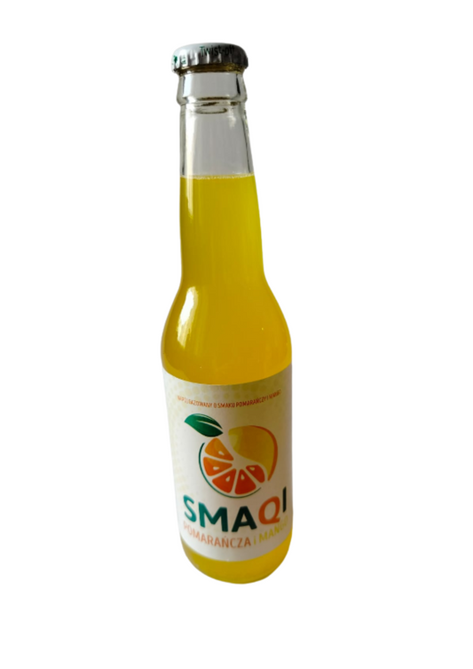 SMAQI Pomarańcza i Mango – Napój gazowany o smaku pomarańczy i mango