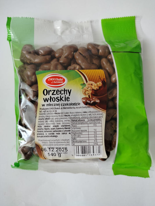 Orzechy włoskie w mlecznej czekoladzie 140 g