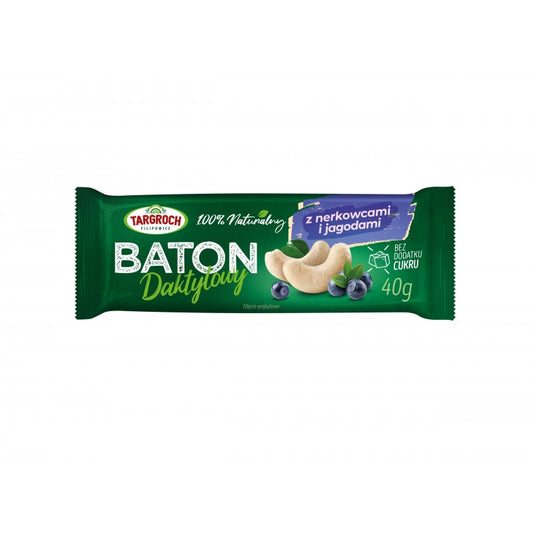 Baton daktylowy z nerkowcami i jagodą